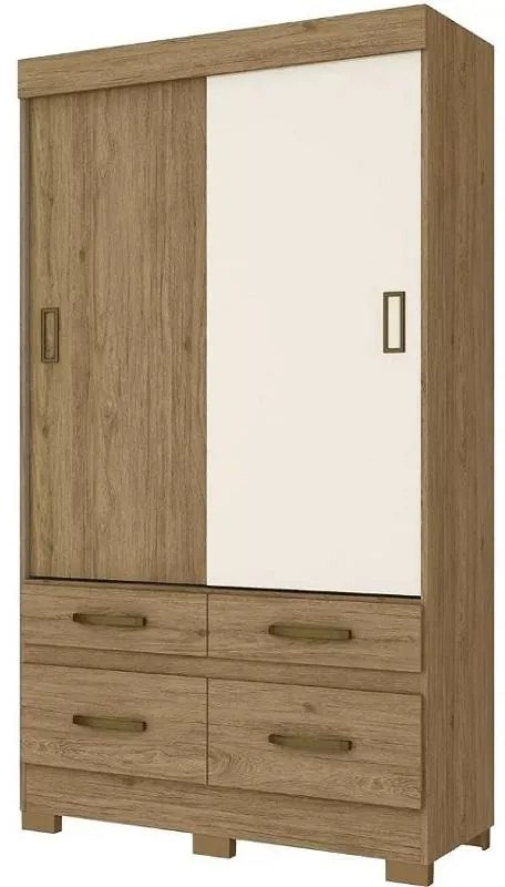 Guarda Roupa Roupeiro 2 portas 4 Gavetas Solteiro Flex Briz