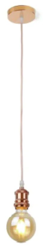 Pendente Deck 05X10X200Cm 01Xe27 Rose | S&l Iluminação 2021 Ro (Rose)