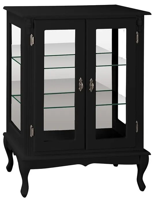 Vitrine Média com Prateleiras de Vidro e Espelho - Wood Prime MY 907281