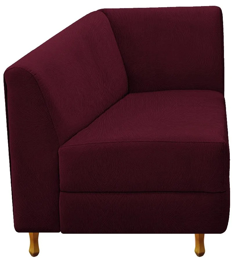 Recamier Valéria 160cm Lado Esquerdo Suede Bordô - ADJ Decor