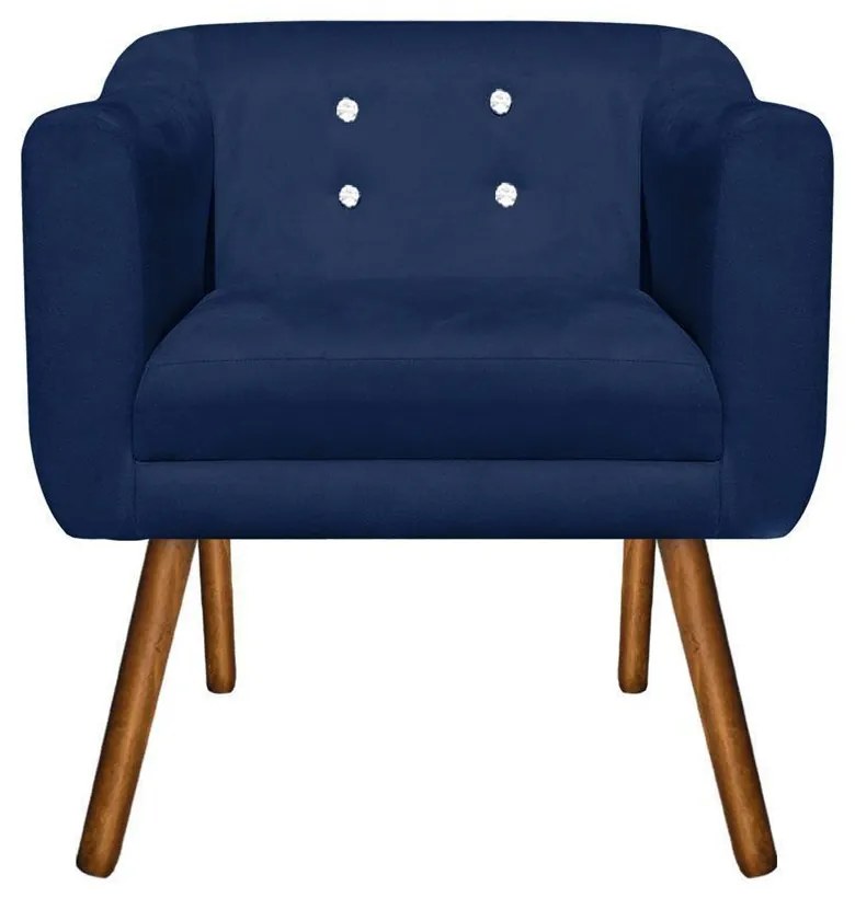 KIT 02 POLTRONAS JULIA SUEDE AZUL MARINH