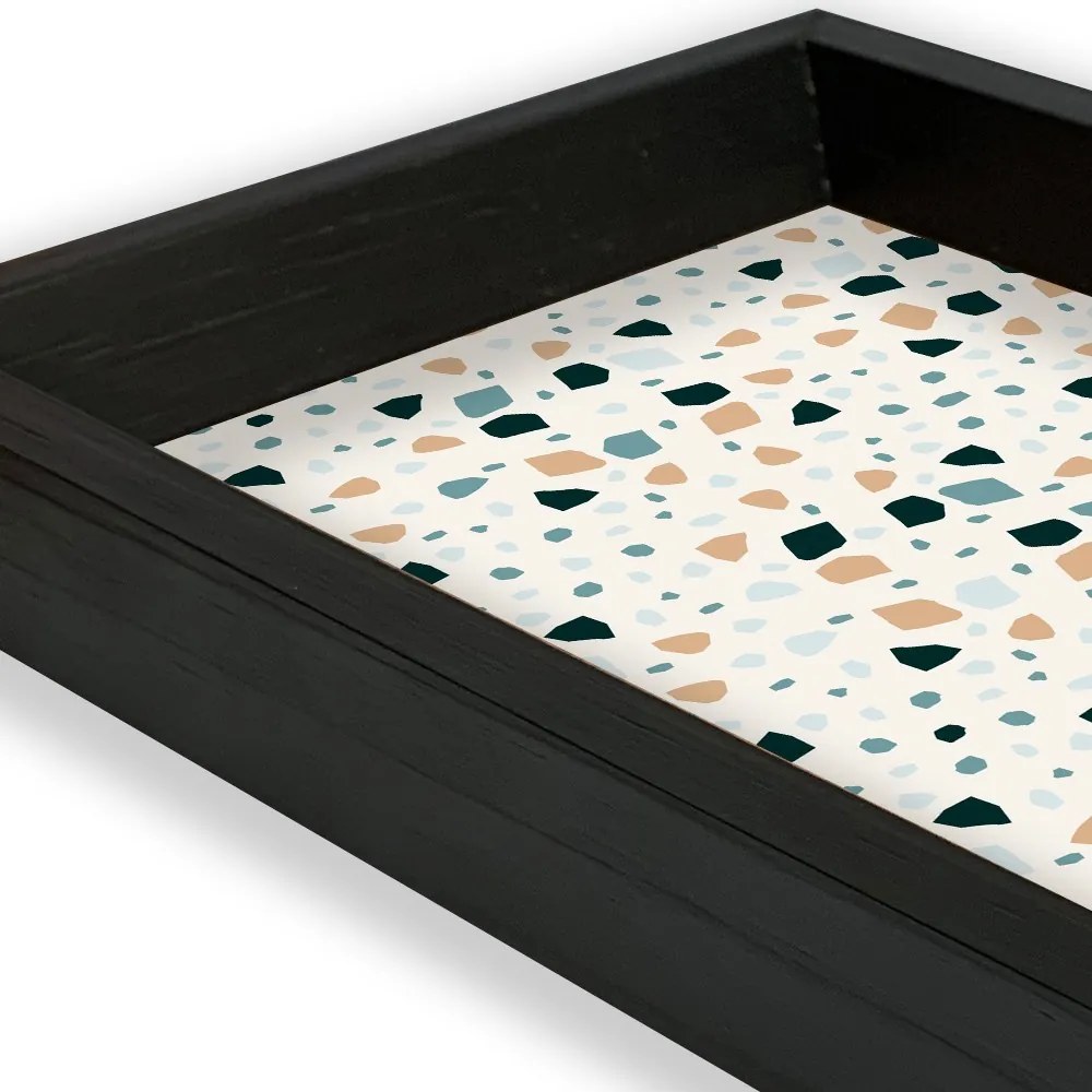Bandeja Preta Com Gravura Impermeavel "Granilite" 34x14x3cm - D'Rossi