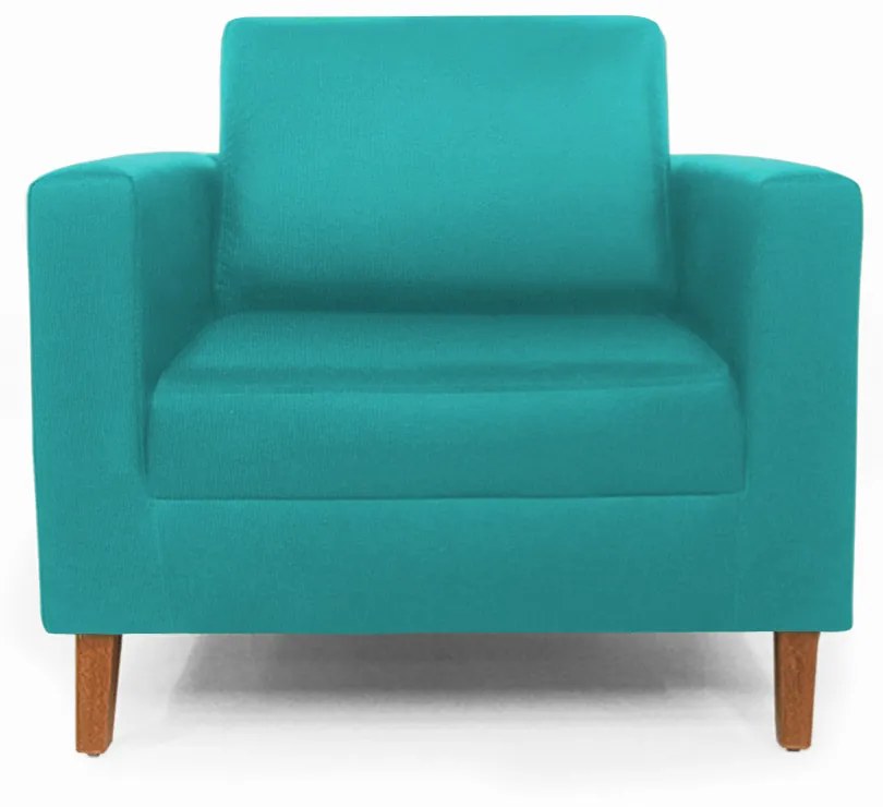 Poltrona Decorativa Gabriela Suede Azul Tiffany