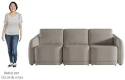 Sofá Cama Casal para Sala 306cm Polska Z08 Boucle Bege Escuro - Mpozen