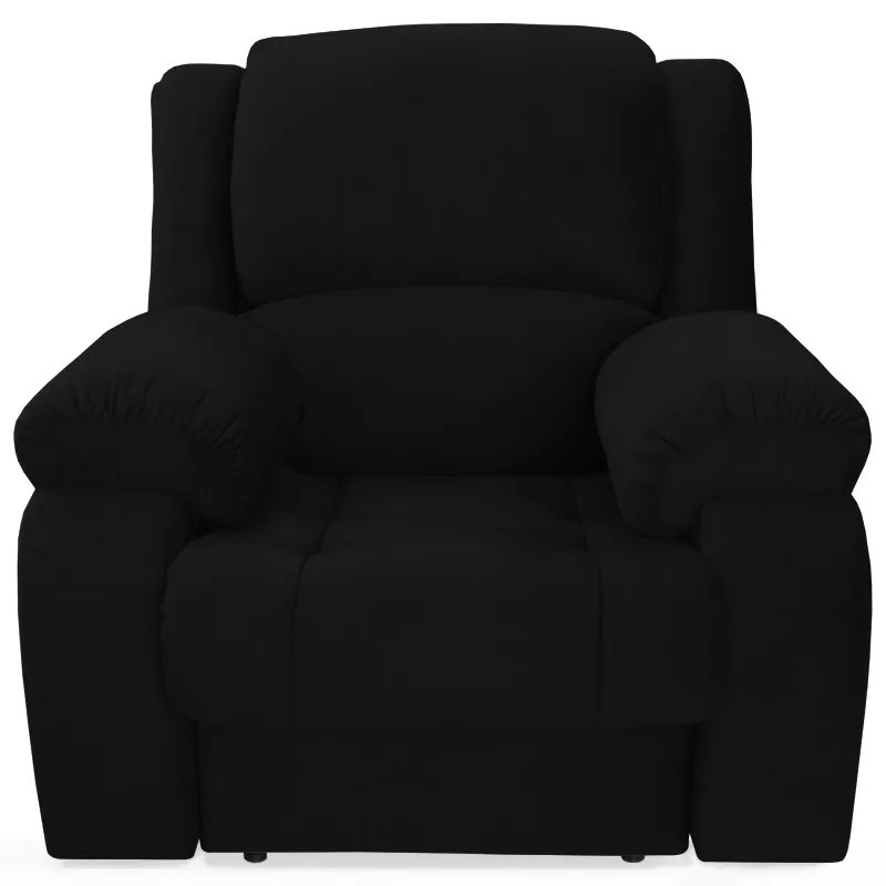 Poltrona Decorativa Magnum Reclinável Manual Suede Preto