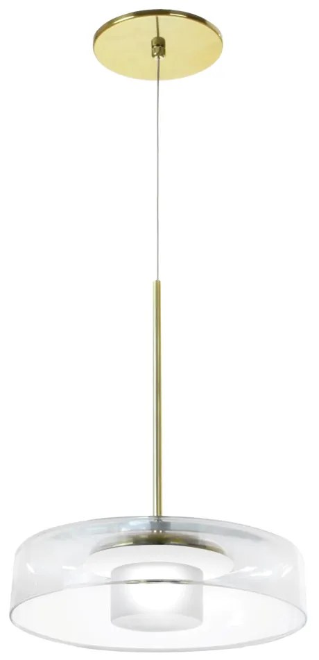Pendente Bol Ø25,5X22Cm Vidro E Metal Alumínio 01Xled 5,5W 2700K - Old... (COBRE FOSCO, BRANCO (Fosco))