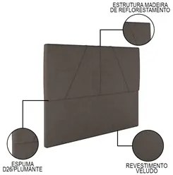 Cama Casal Queen com Cabeceira 165cm Pés Metálicos Elisa S05 Veludo Ma