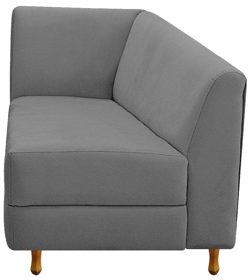 Recamier Valéria 185cm Lado Direito Corano Cinza - ADJ Decor