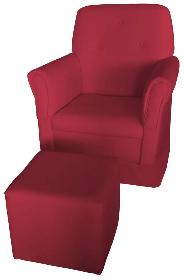 Poltrona Suzi Amamentação Balanço + Puff Suzi Suede Vermelho
