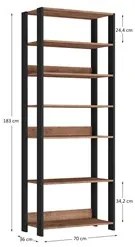 Estante Multiuso Com Prateleiras Estilo Industrial Chess F04 Preto/Sol