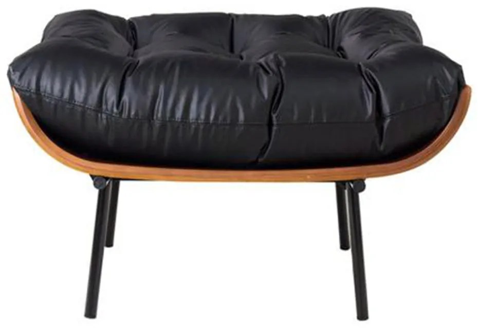 Puff Decorativo Sala de Estar Costela Rib Courino Preto