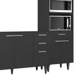 Armário de Cozinha CP02 Para Pia 150cm Pérola Z34 Preto - Mpozenat