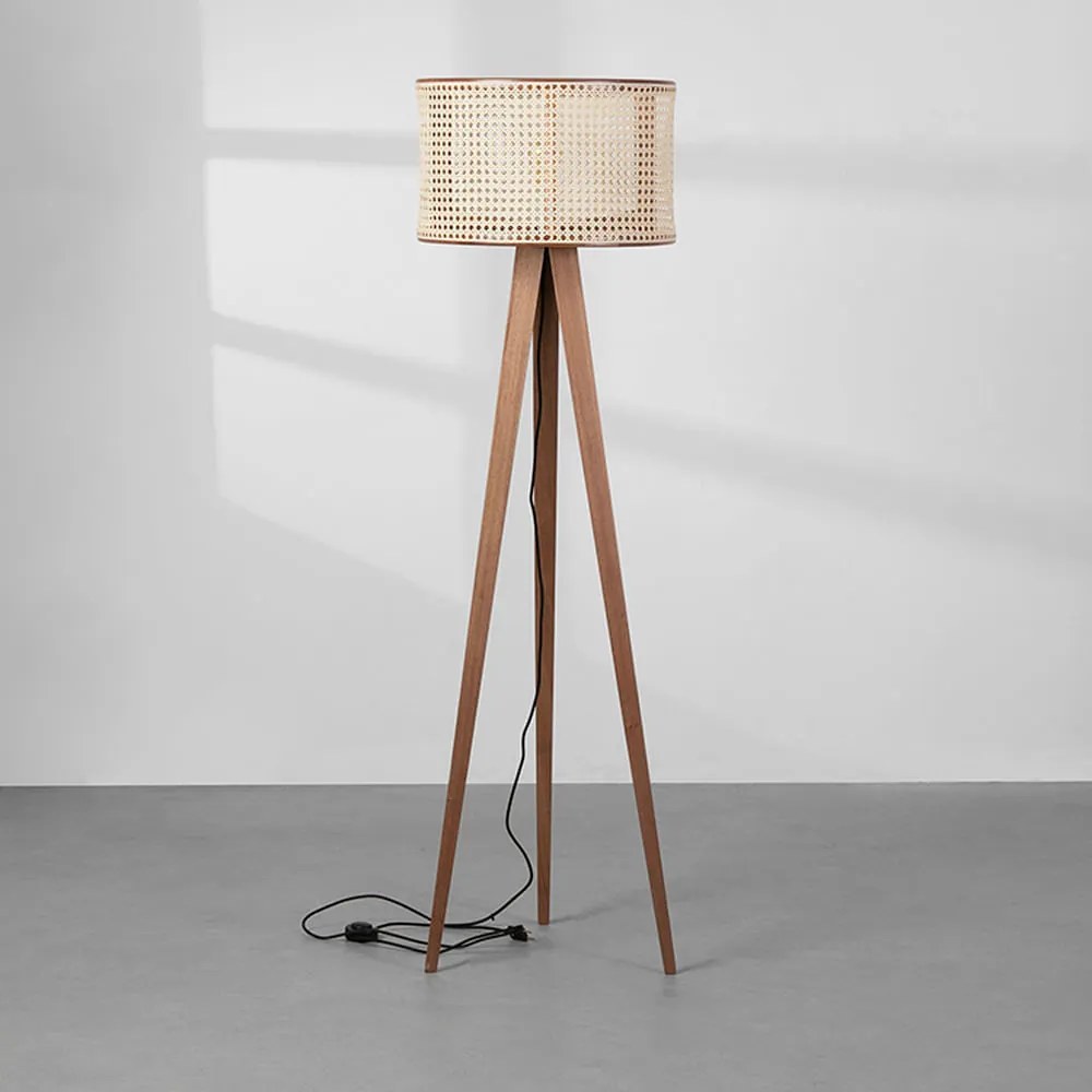 Luminária de Piso Zen - Ratan em Palha Natural