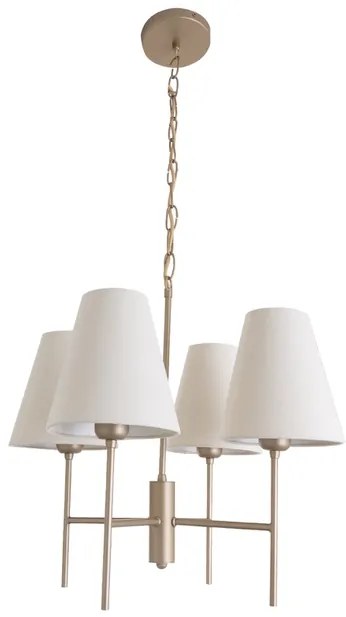 Lustre Tecido Aluminio Dourado 48X28cm Thomas