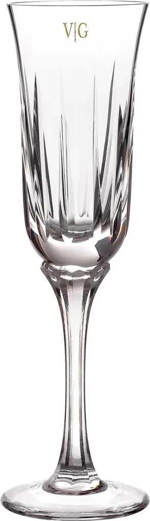 Taça de Cristal Lapidado p/ Champagne - Transparente - 66  Incolor - 66