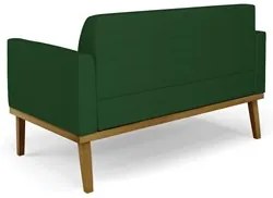 Sofá Namoradeira e 2 Poltronas Base Madeira Castanho Maressa Veludo Lu