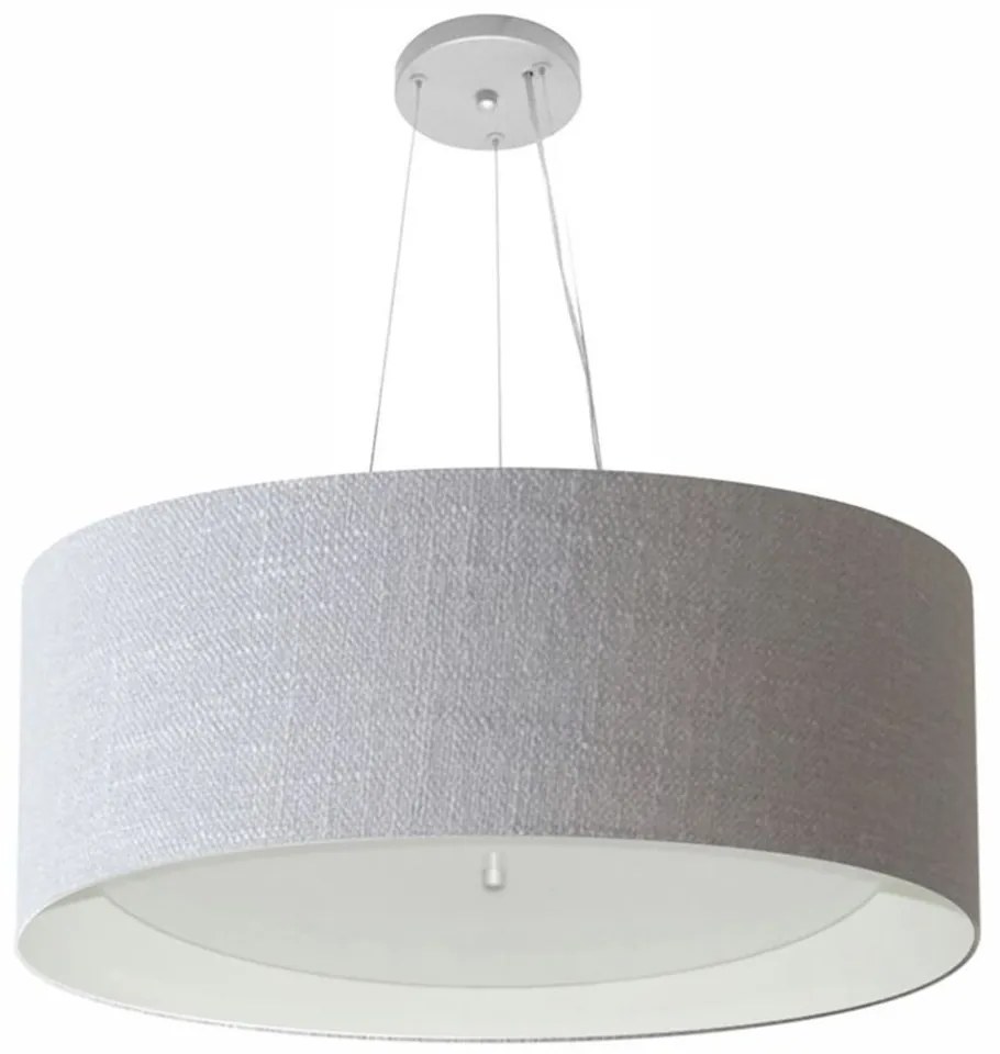 Lustre Pendente Cilíndrico Vivare Md-4013 Cúpula em Tecido 60x25cm - Bivolt