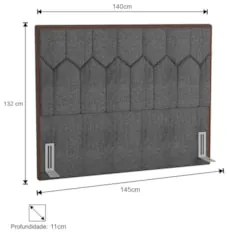 Cabeceira Cama Box Casal 140cm Órion Z37 Linho Cinza - Mpozenato