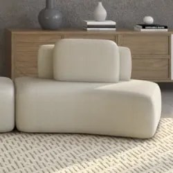 Sofá Modular 174cm Living Sala de Estar Moby Boucle Creme Z08 - Mpozen