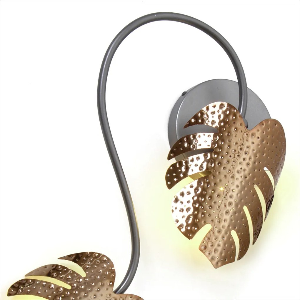 Arandela Flowers Dupla 45X30X08Cm Metal Alumínio 02Xg9 - Old Artisan A... (LISO, HONEY)