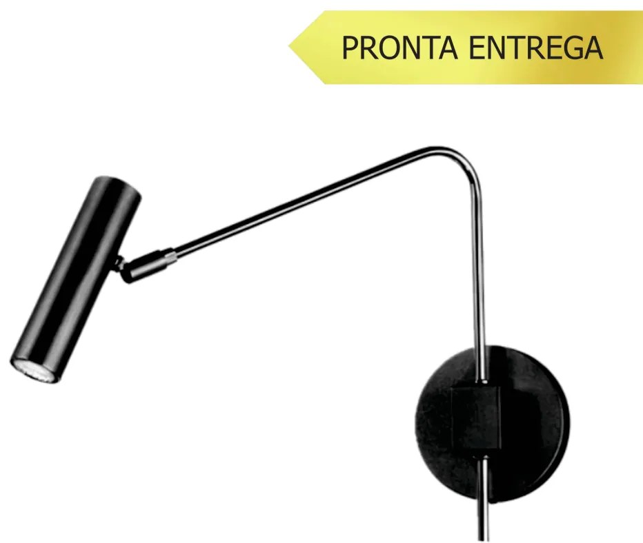Arandela Haste Articulada Tubinho 12X40X32Cm Metal 01Xmr11 | Old Artis... (DOURADO FOSCO)