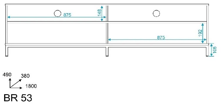 Rack Home para Sala 180cm para TV 50" Square Branco
