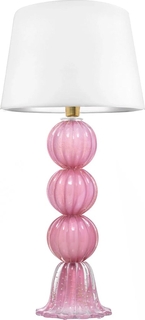 Abajur Murano Palles C/ Ouro - Rosa Chiclete  Rosa Chiclete