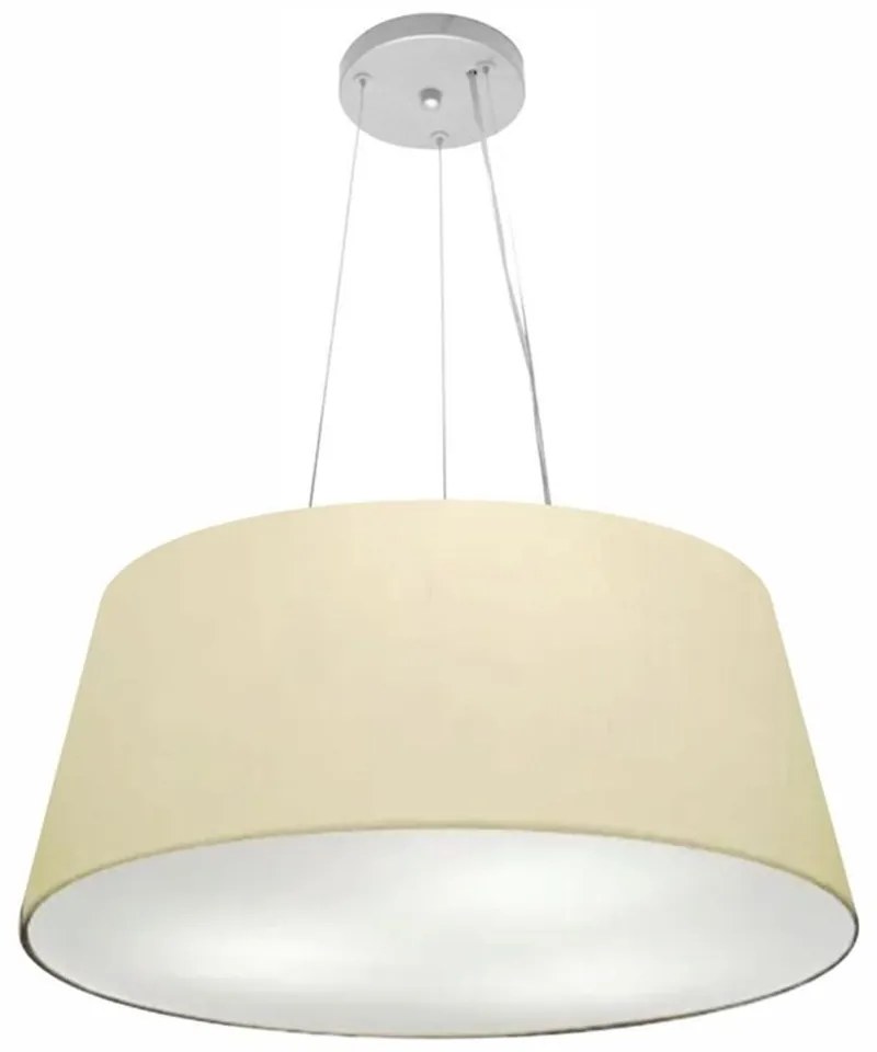 Lustre Pendente Cone Md-4062 Cúpula em Tecido 25/60x50cm Algodão Crú - Bivolt