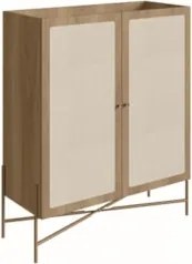 Armário Aparador Bar 2 Portas Pé Metal Arlo A10 Hanover/Dourado - Mpoz