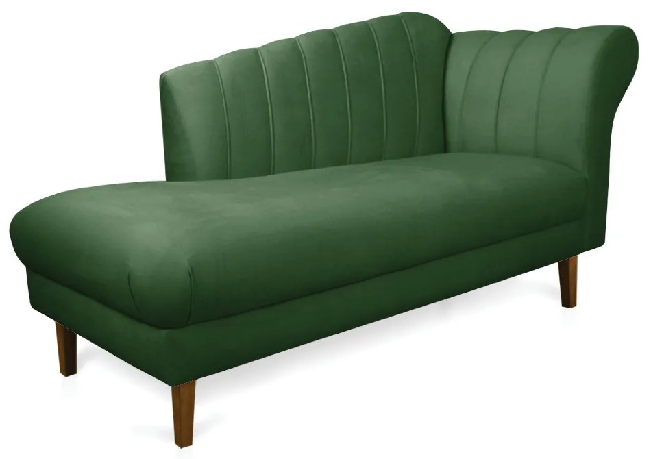 Divã Recife Suede 165 cm Pés Chanfrado Castanho - D'Rossi - Verde