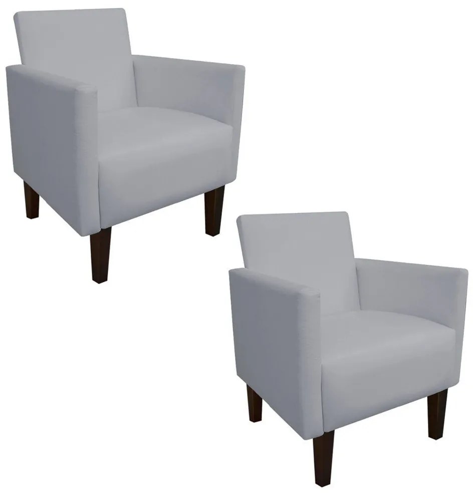 KIT 02 POLTRONAS JADE CORINO CINZA PES C