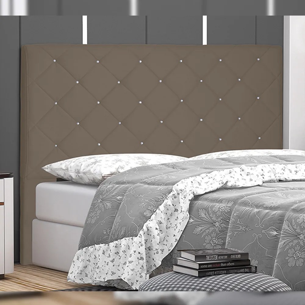 Cabeceira Decorativa Casal 1,40M Tàzio Suede Caramelo G63 - Gran Belo