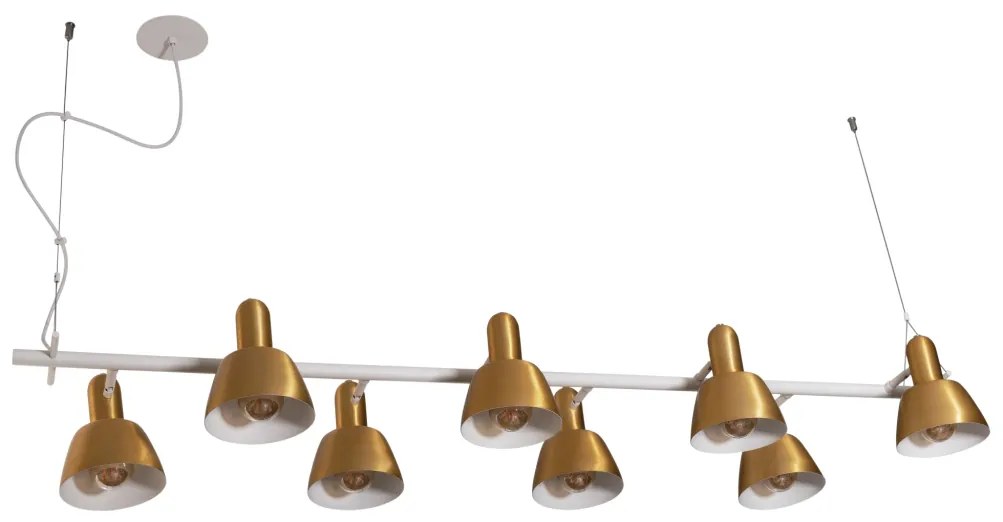 Pendente Frida 150X18X36,4Cm 8Xe27 Alumínio - Usina 25060/8 (FN-F - Fendi Fosco, FN-F - Fendi Fosco)