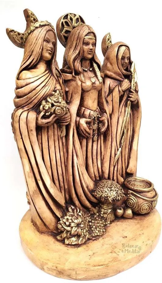 Estátua Deusa Tríplice Wicca Grande (28cm)