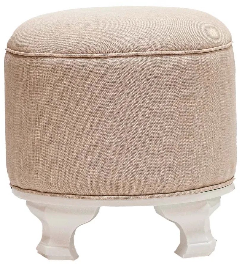 Puff Clássico Redondo Chic - Branco Kleiner