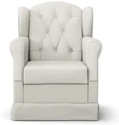 Poltrona de Amamentação Balanço e Puff Lucy Z39 Linho Off White - Mpoz