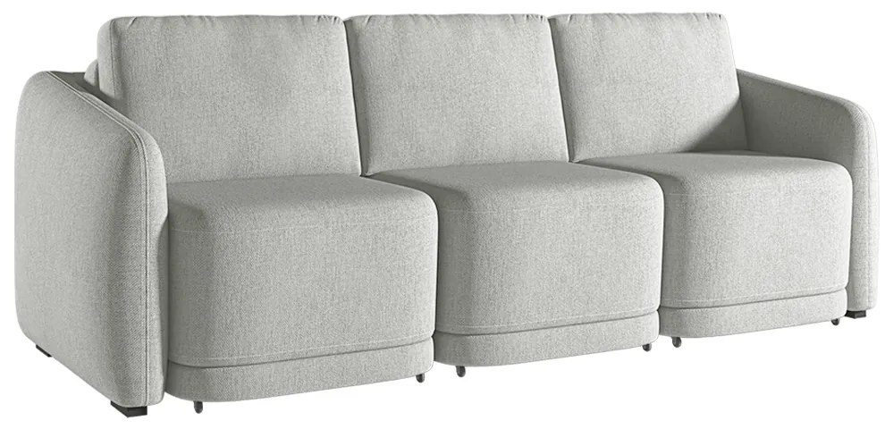 Sofá Cama Modulado Retrátil e Reclinável Decorativo Varsóvia 246cm Linho Cinza G33 - Gran Belo