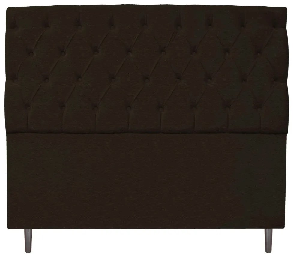 Kit Cabeceira e Calçadeira Liverpool 140 cm Casal Corano Marrom - ADJ Decor