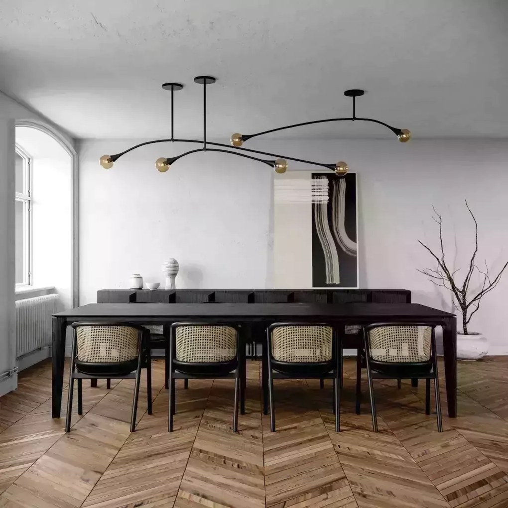 Pendente Jazz Haste Horizontal 124Cm Fixa 11X150X43Cm 2Xe27 - Usina 52... (CB-V - Cobre Escovado Verniz)