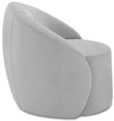 Poltrona Sala Giratória Redonda 91cm Steve Suede Cinza  I01  - Mpozena