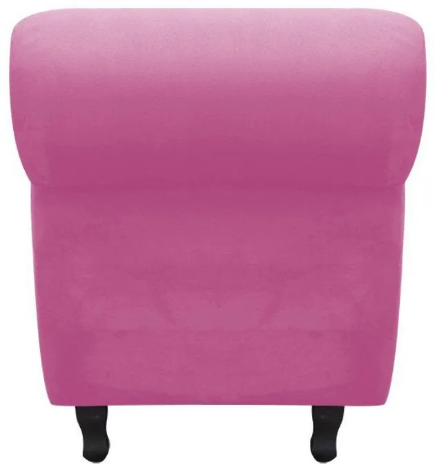 Recamier com Baú Itália Namoradeira Calçadeira Suede Rosa Bebê - D'Rossi