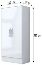 Guarda Roupa Multiuso B14 02 Portas com Pés Branco - Briz
