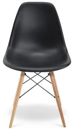 Cadeira para Sala de Jantar Kit2 Eiffel Eames Preto Base Madeira R02 - D'Rossi