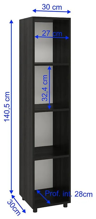 Estante Livreiro Armário Nichos Prateleiras Decoração Preto
