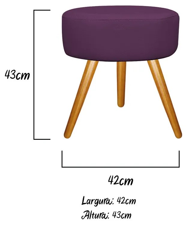 Kit 02 Puffs Sofia Palito Mel Suede Roxo - ADJ Decor