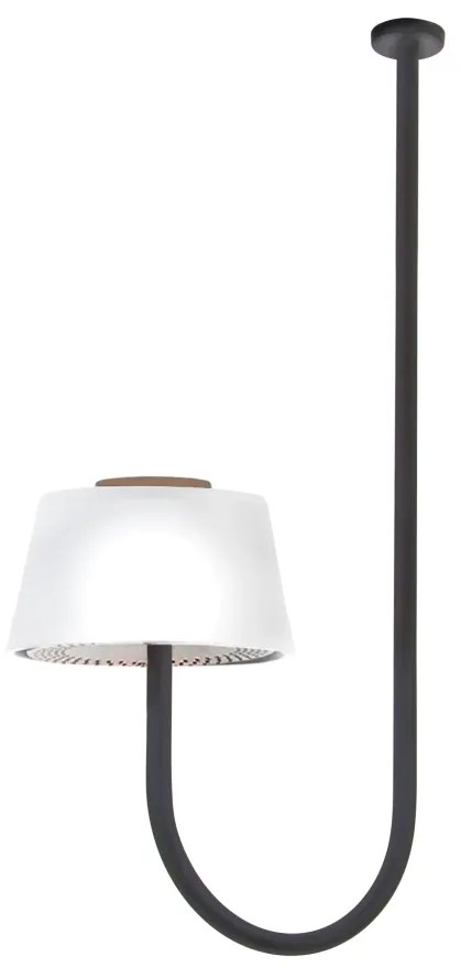 Plafon Mushroom Glass 66,5X14X29Cm Metal Alumínio E Vidro 2Xg9 - Old A... (PRETO)