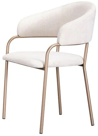 Cadeira Alina Assento Trama Latte Base Gold - 77285 Sun House