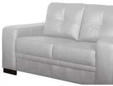 Sofá 02 Lugares 1,70 m Couro Milano Branco - Scala Decor