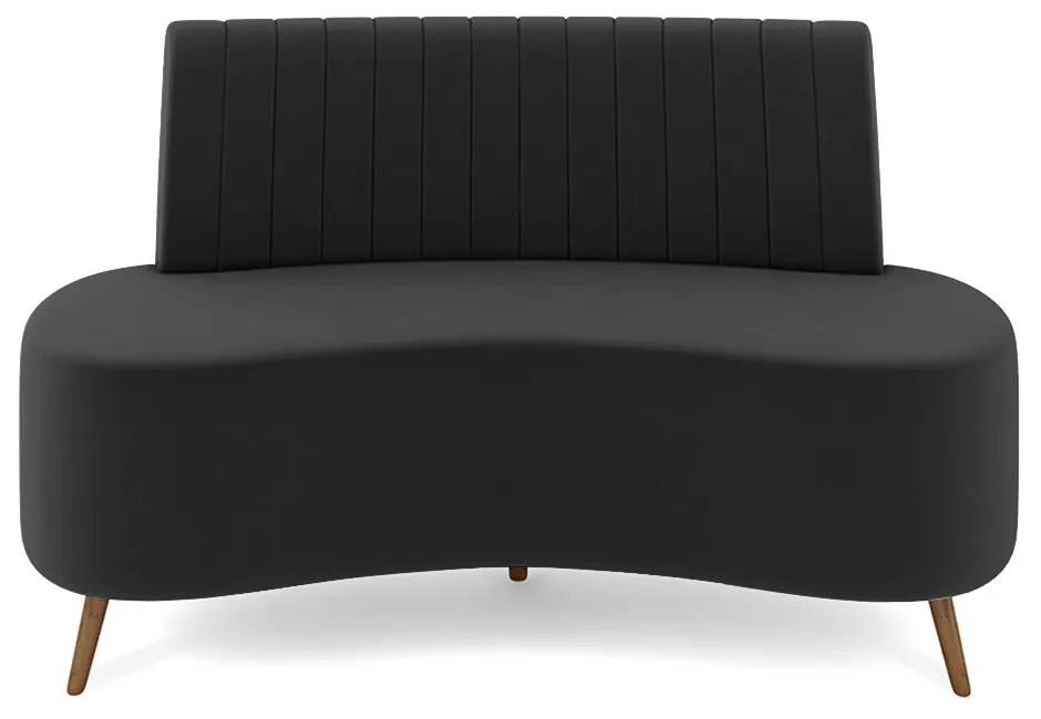 Sofá Living Decorativo 2 Lugares 1,60M Katara Cinza Escuro Veludo G33 - Gran Belo