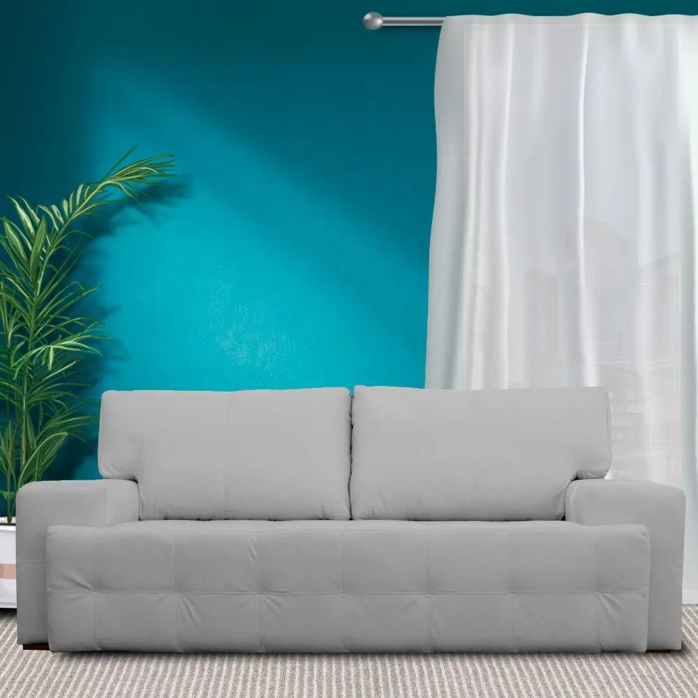 Sofá 3 Lugares Sala de Estar Roma 230 cm Couro Branco G58 - Gran Belo
